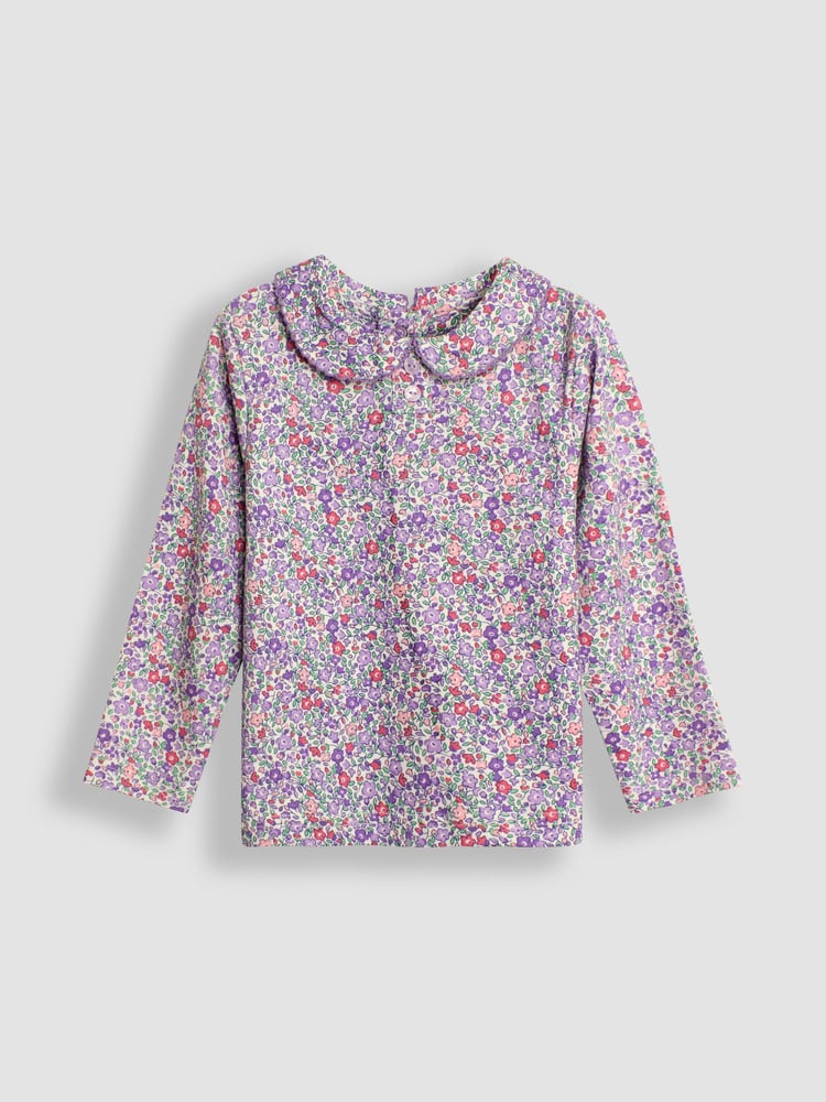 JoJo Maman Bébé Lilac Ditsy Floral Peter Pan Top - Image 1 of 3