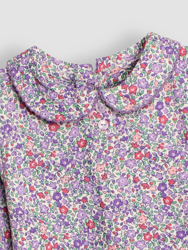 JoJo Maman Bébé Lilac Ditsy Floral Peter Pan Top - Image 3 of 3