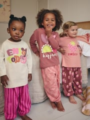 Pink Strawberry/ Checkerboard Printed Pyjamas 3 Pack (9mths-8yrs) - Image 1 of 11