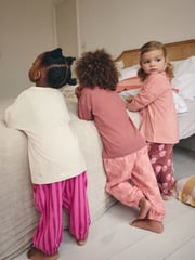 Pink Strawberry/ Checkerboard Printed Pyjamas 3 Pack (9mths-8yrs) - Image 2 of 11