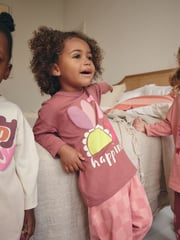 Pink Strawberry/ Checkerboard Printed Pyjamas 3 Pack (9mths-8yrs) - Image 3 of 11