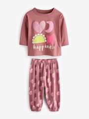 Pink Strawberry/ Checkerboard Printed Pyjamas 3 Pack (9mths-8yrs) - Image 9 of 11