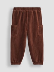 JoJo Maman Bébé Tan & Natural 2-Pack Velour Pocket Joggers - Image 3 of 5