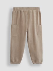JoJo Maman Bébé Tan & Natural 2-Pack Velour Pocket Joggers - Image 5 of 5