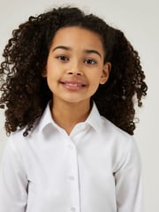 Trutex White Regular Fit Long Sleeve 3 Pack School Shirts - Image 5 of 7