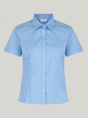 Trutex Blue Slim Fit Short Sleeve 2 Pack School Shirts - Image 5 of 6