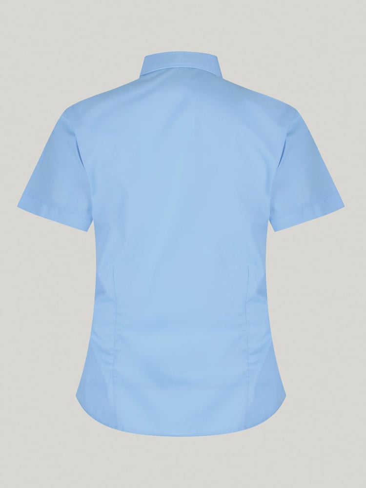 Trutex Blue Slim Fit Short Sleeve 2 Pack School Shirts - Image 6 of 6