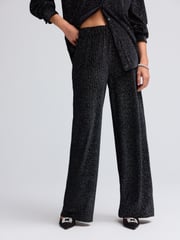 Black Sparkle Pinstripe Jersey Trousers - Image 4 of 6