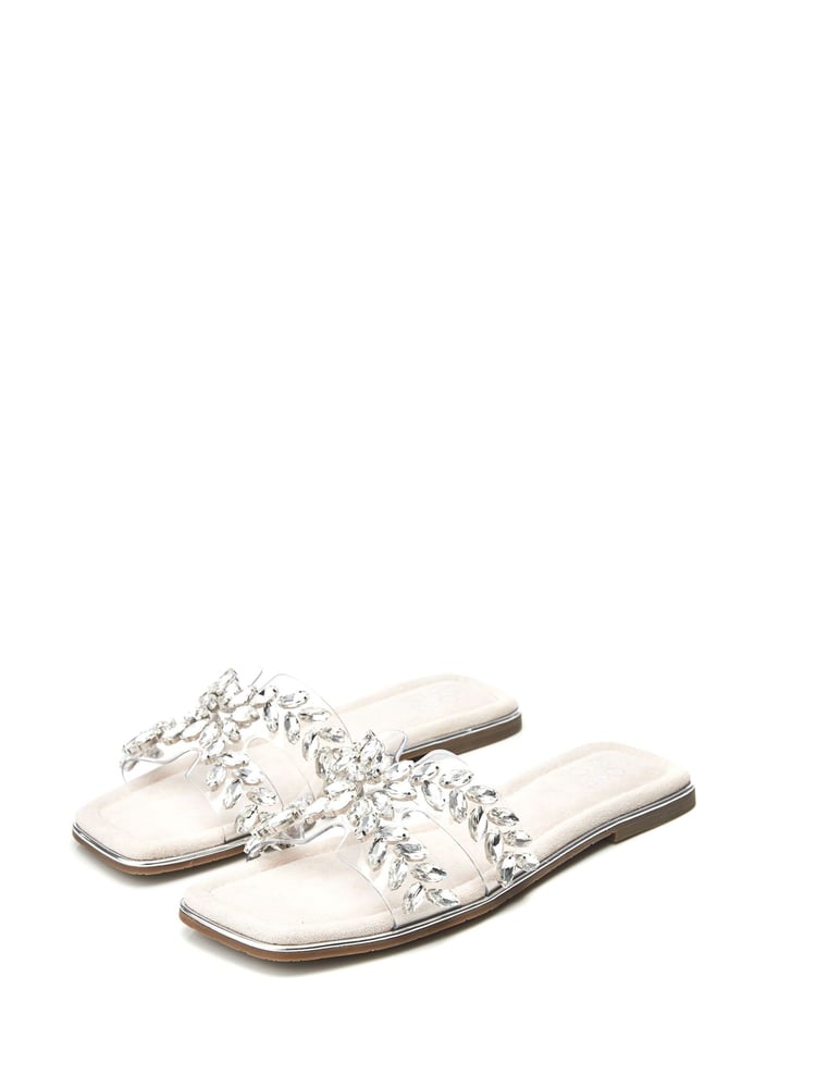 Moda in Pelle Natural Terra Jewelled H Band Perspex Sliders - Image 2 of 4