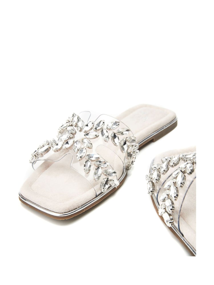 Moda in Pelle Natural Terra Jewelled H Band Perspex Sliders - Image 4 of 4