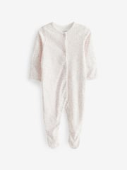 Mamas & Papas Pink 100% Cotton Watercolour Flowers Sleepsuits 3 Pack - Image 4 of 4