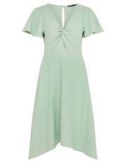 Yours Curve Green LONDON Curve Dipped Hemline Jacquard Dress - Image 5 of 5