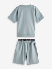 Sage Green Short 100% Cotton Pyjamas 3 Pack (3-16yrs) - Image 5 of 7