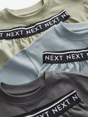 Sage Green Short 100% Cotton Pyjamas 3 Pack (3-16yrs) - Image 7 of 7