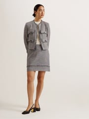 Ted Baker Grey Mayumi Cropped Bouclé Jacket - Image 4 of 6