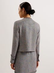 Ted Baker Grey Mayumi Cropped Bouclé Jacket - Image 5 of 6