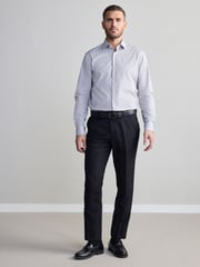 Neutral Stripe Slim Fit Premium Two-Fold Cotton Shirt - Image 2 of 8