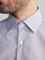 Neutral Stripe Slim Fit Premium Two-Fold Cotton Shirt - Image 5 of 8