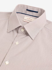 Neutral Stripe Slim Fit Premium Two-Fold Cotton Shirt - Image 7 of 8
