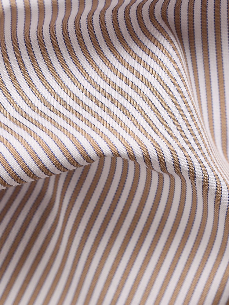 Neutral Stripe Slim Fit Premium Two-Fold Cotton Shirt - Image 8 of 8