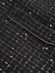 Black Sequin Boucle Mini Dress - Image 10 of 10