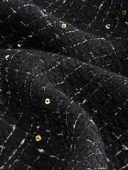 Black Sequin Boucle Mini Dress - Image 9 of 10