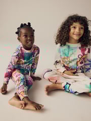 Cream/Pink/Green 100% Cotton Reindeer Christmas Joggers (3-16yrs) - Image 3 of 14