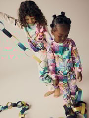 Cream/Pink/Green 100% Cotton Reindeer Christmas Joggers (3-16yrs) - Image 5 of 14