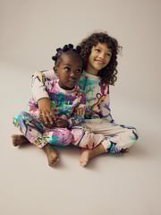 Cream/Pink/Green 100% Cotton Reindeer Christmas Joggers (3-16yrs) - Image 7 of 14