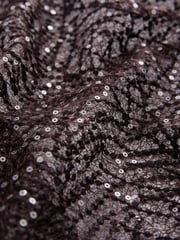 Burgundy Red Long Sleeve Sequin Leaf Blouse - Image 6 of 6