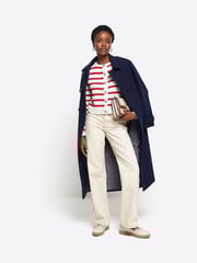 River Island Red Stripe Textured Knitted Cardigan - Image 3 of 6