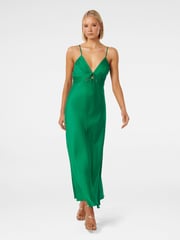 Forever New Green Cassia Satin Cutout Midi Dress - Image 1 of 4