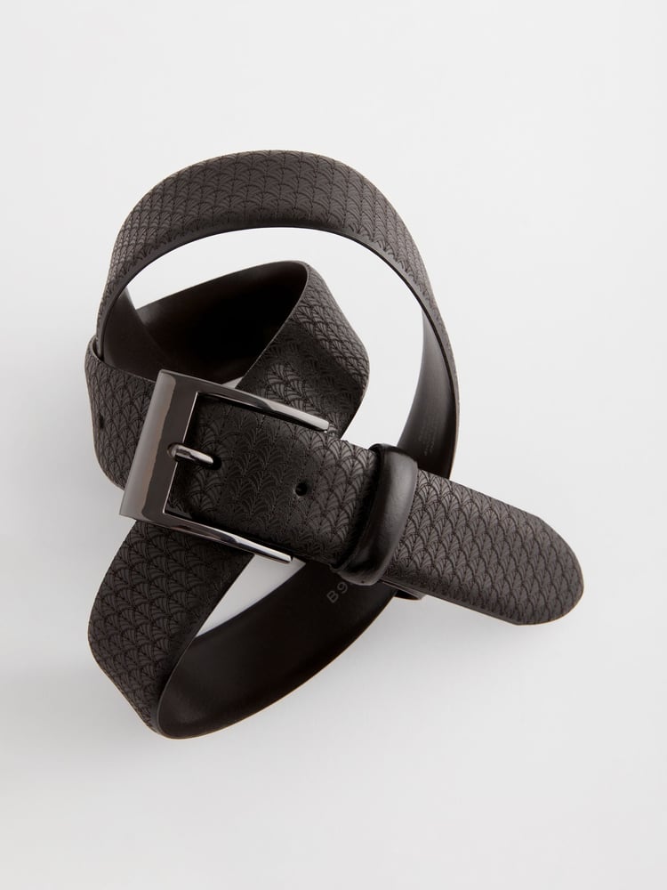 Black Geometric Signature Laser Engraved Belt - Image 2 of 3