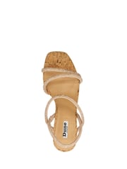 Dune London Pink Kalia Embellished Low Cork Wedge Sandals - Image 6 of 6