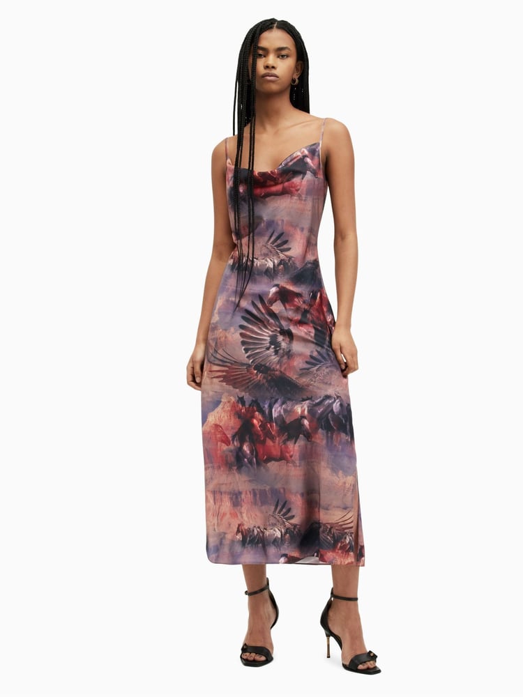 AllSaints Purple Hadley Colca Dress - Image 1 of 6