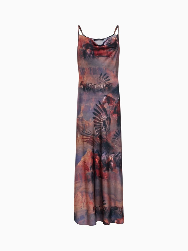 AllSaints Purple Hadley Colca Dress - Image 6 of 6