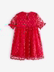 Red Sequin Mesh Flower Party Dress (3-16yrs) - Image 7 of 7
