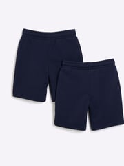 River Island Blue Boys 100% Cotton Shorts 2 Pack - Image 4 of 4