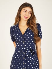 Yumi Blue Spot Retro Shirt Dress - Image 3 of 4
