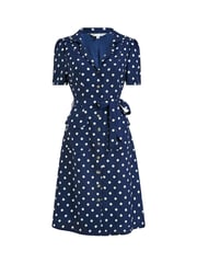 Yumi Blue Spot Retro Shirt Dress - Image 4 of 4