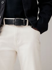 Black Distressed Faux Leather Belt - Image 1 of 3