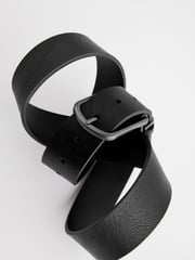 Black Distressed Faux Leather Belt - Image 3 of 3