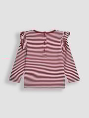JoJo Maman Bébé Purple 2-Pack Ditsy Floral & Stripe Frill Tops - Image 5 of 5