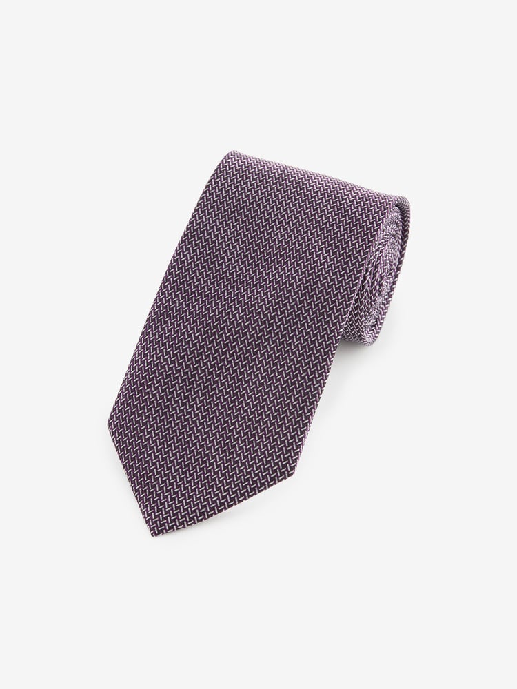 Purple Silk Textured Tie - Image 1 of 3 Purple Silk Textured Tie - Image 1 of 3