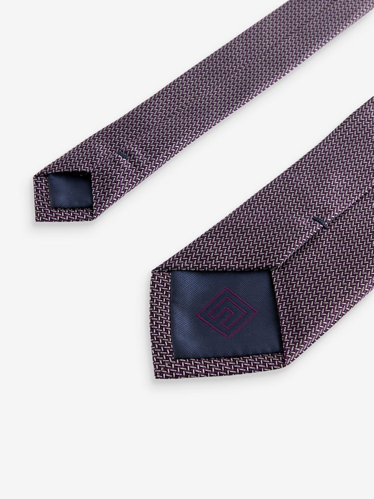 Purple Silk Textured Tie - Image 3 of 3