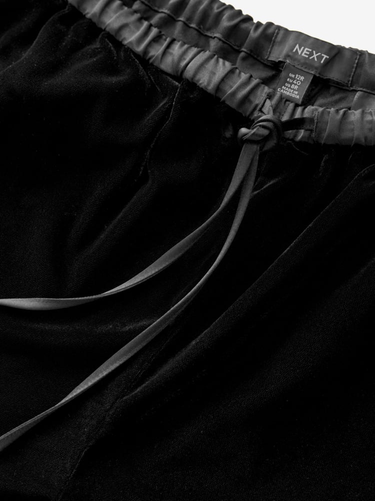Black Velvet Wide Leg Trousers - Image 7 of 7