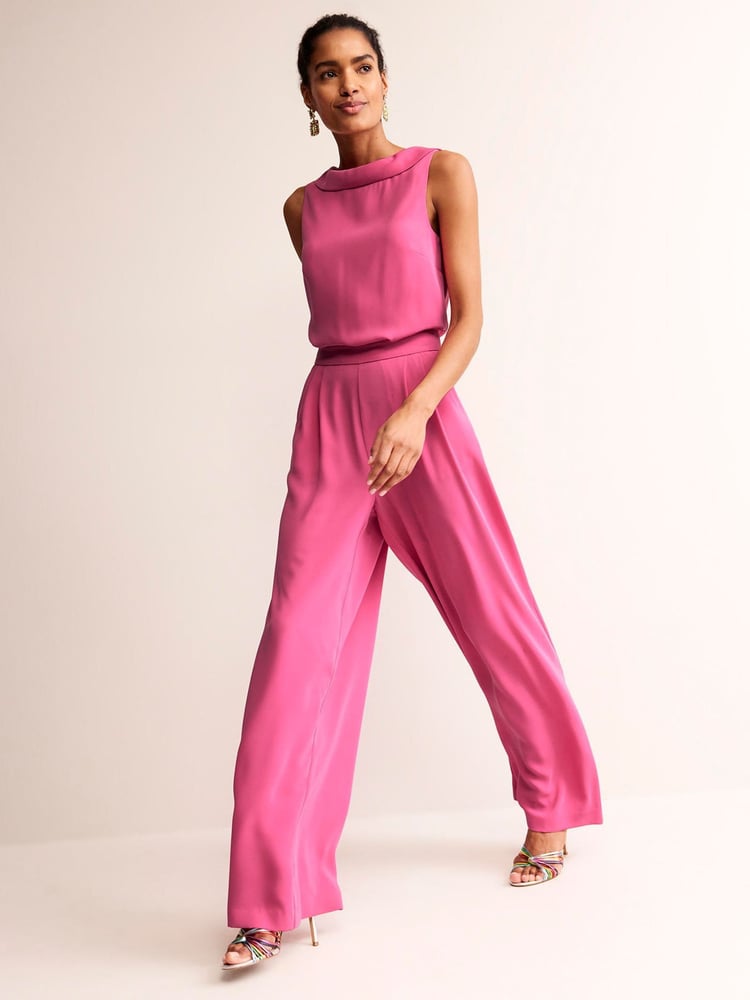 Boden Pink Clarissa Jumpsuit - Image 1 of 5 Boden Pink Clarissa Jumpsuit - Image 1 of 5
