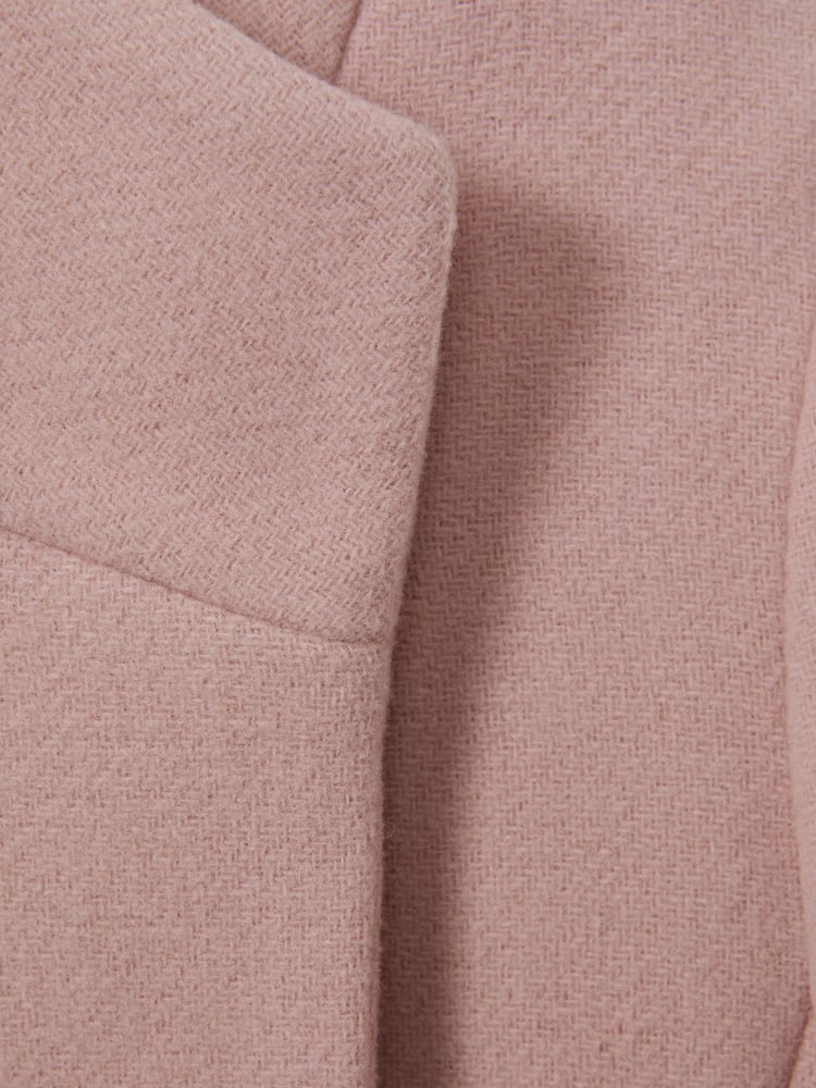 Reiss Pink Kia 4-9 yrs Wool Blend Funnel Neck Coat - Image 4 of 4