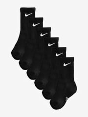 Nike Black Little Kids Performance Crew Socks 6 Pack - Image 1 of 2