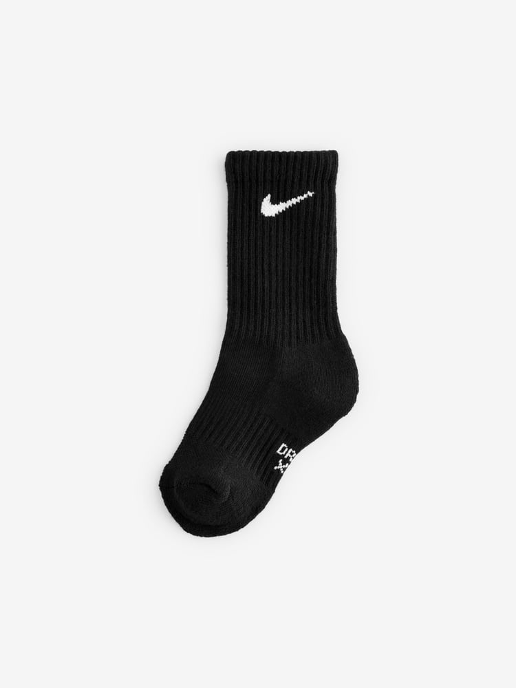 Nike Black Little Kids Performance Crew Socks 6 Pack - Image 2 of 2